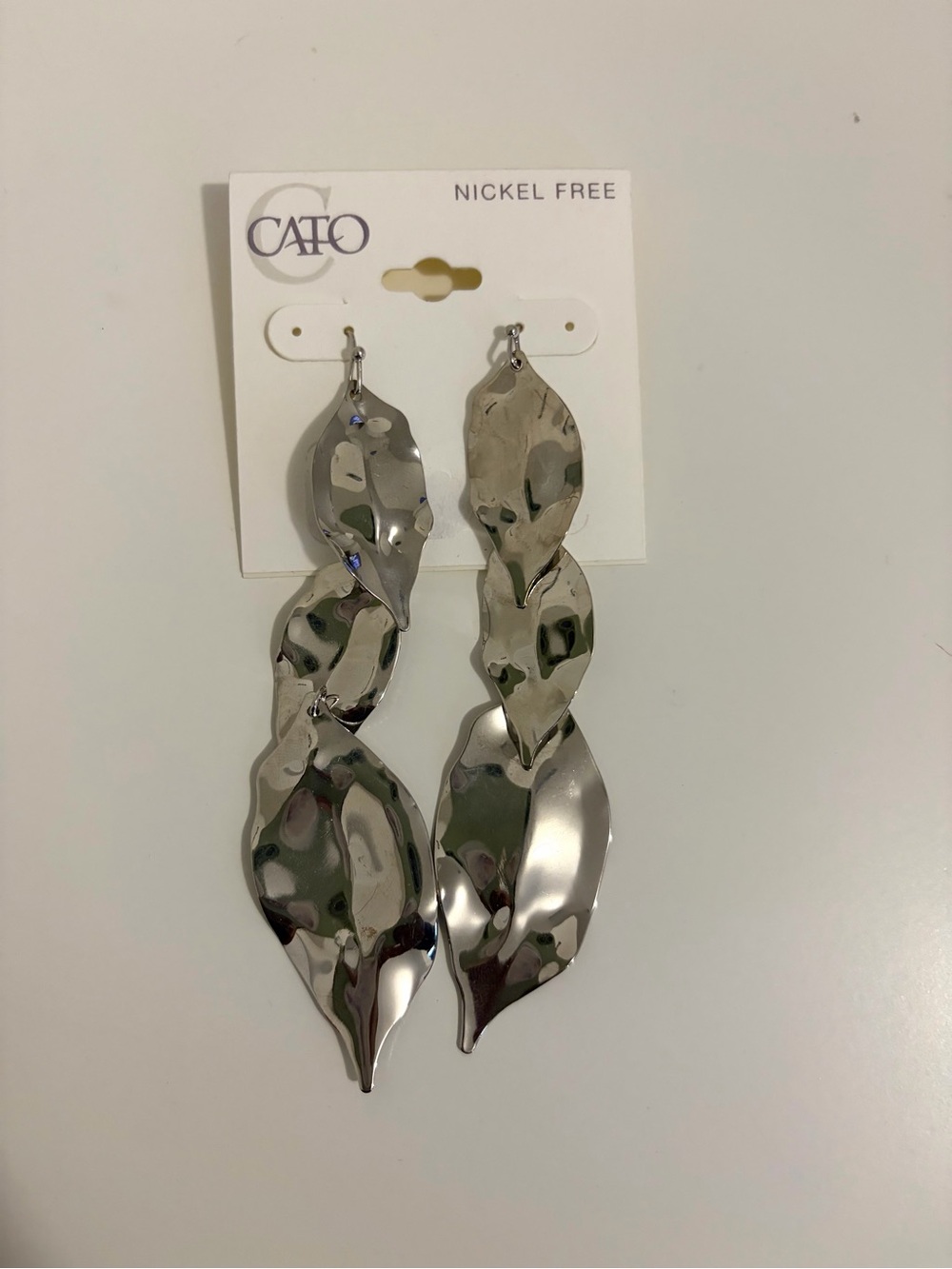 Cato Silver Leaf-Linked Dangle Earrings